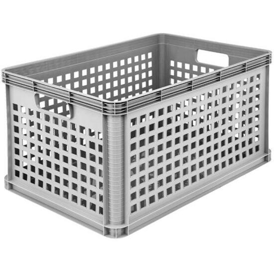 CAJA DE ALMACENAMIENTO CON AGUJEROS 60 X 40 X 32, GRIS NÓRDICO image 0