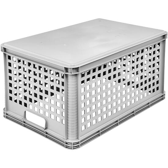 CAJA DE ALMACENAMIENTO CON AGUJEROS 60 X 40 X 32, GRIS NÓRDICO image 1