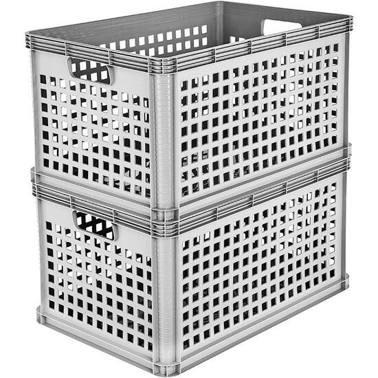 CAJA DE ALMACENAMIENTO CON AGUJEROS 60 X 40 X 32, GRIS NÓRDICO image 2