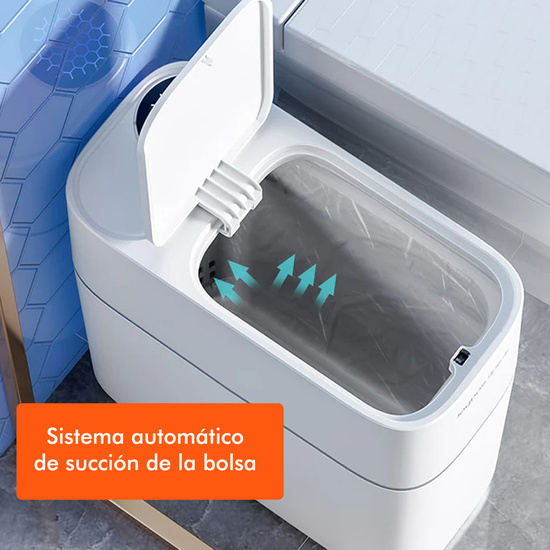 PAPELERA CUBO DE BASURA CON DISEÑO DE ABSORCIÓN AUTOMÁTICA 10 INCLUYE 20 BOLSAS DE BASURA image 3