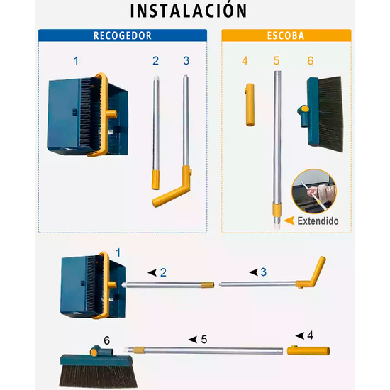 HOME CLEANING KIT ESCOBA CON MANGO AJUSTABLE image 2
