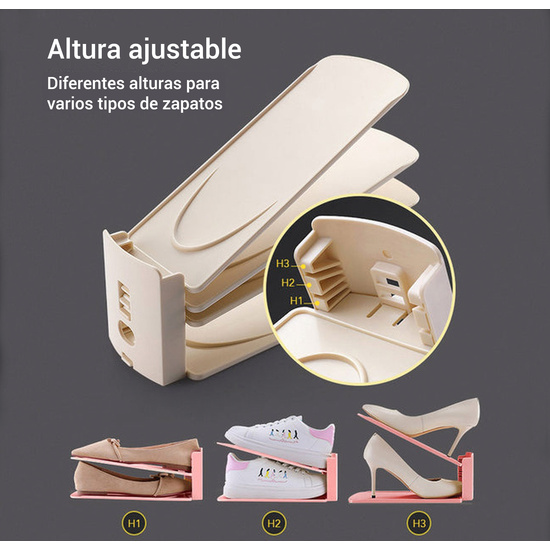 ORGANIZADOR AJUSTABLE CON RANURAS PARA ZAPATOS EXTRAÍBLES PARA ORGANIZACIÓN DE ARMARIOS image 2