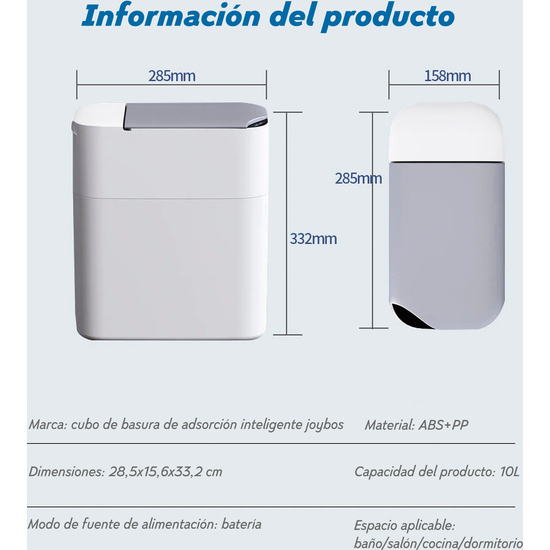 PAPELERA INTELIGENTE 11 L CON SENSOR DE APERTURA Y ABSORCIÓN DE AIRE image 1