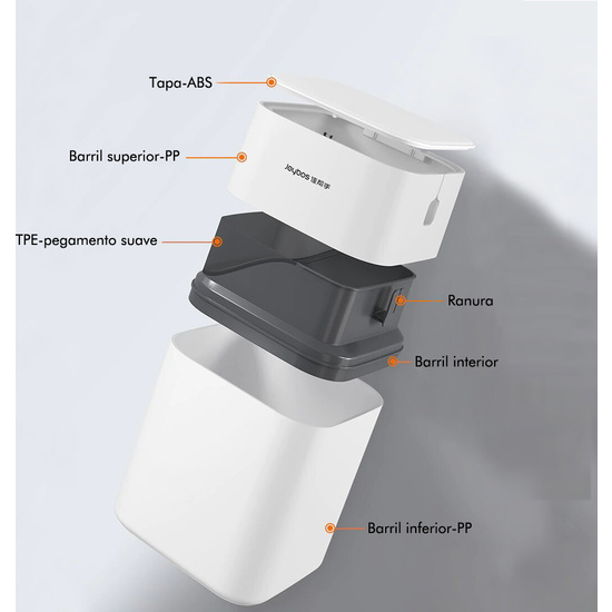 PAPELERA CUBO DE BASURA CUADRADO 15 L EASY PACK CON TAPA image 1