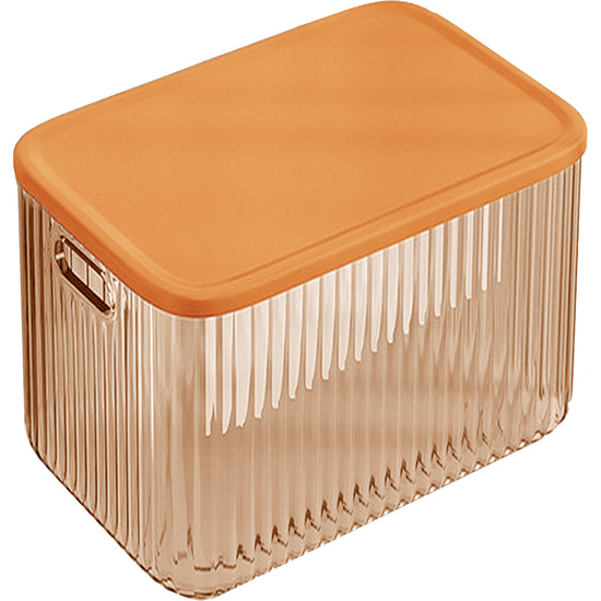 CAJA DE ALMACENAMIENTO CON TAPA NARANJA 24CM image 0