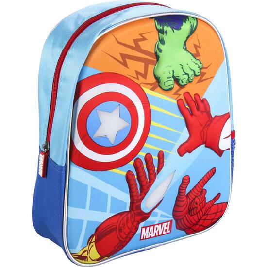 MOCHILA INFANTIL 3D LUCES AVENGERS BLUE image 0