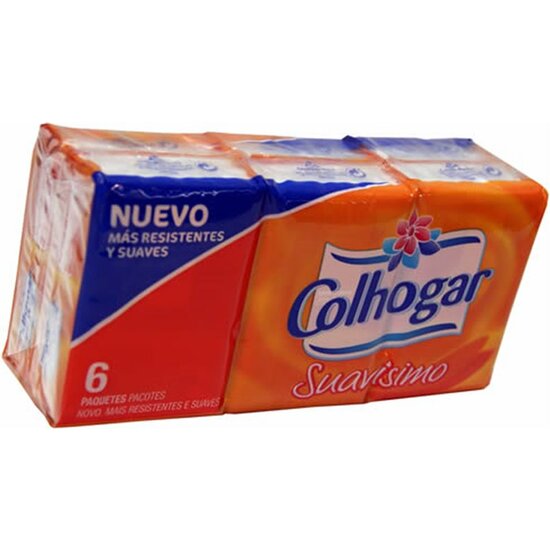 COLHOGAR PAÑUELOS DE BOLSILLO - PACK DE 6 PAQUETES DE PAÑUELOS DE 9 UNIDADES CADA UNO image 0