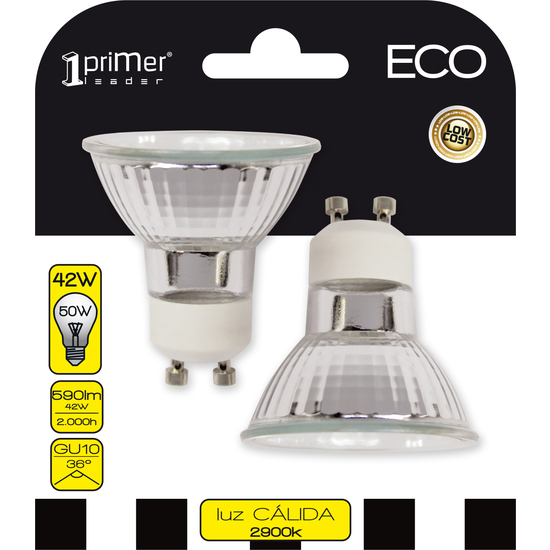 ECO HALO DICROICA 42W (=50W) 590LM GU10 36. 2900K 2000H 1PRIMER LOW COST BL.2 image 0