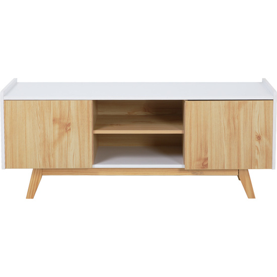 MUEBLE TV NATURAL/BLANCO SERIE ICE 120X40X50CM - THINIA HOME image 0