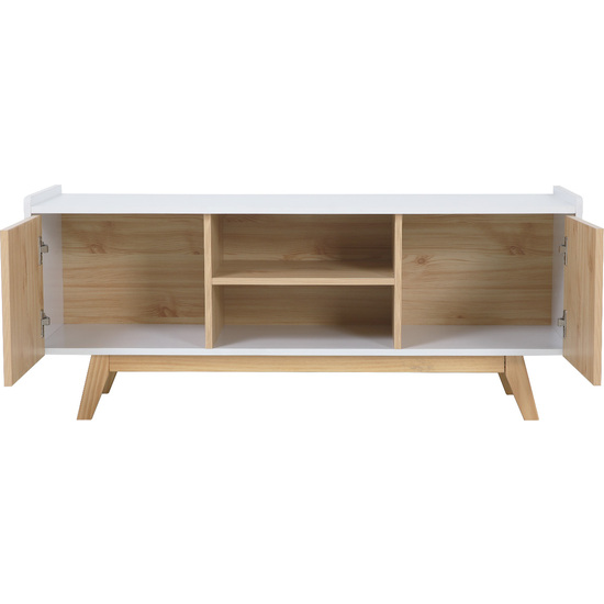 MUEBLE TV NATURAL/BLANCO SERIE ICE 120X40X50CM - THINIA HOME image 1
