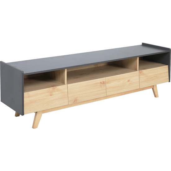 MUEBLE TV NATURAL GRIS SERIE ICE 160X40X50CM THINIA HOME image 0