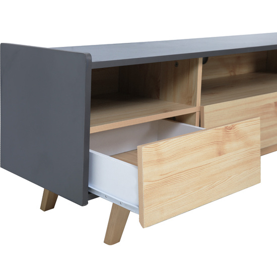 MUEBLE TV NATURAL GRIS SERIE ICE 160X40X50CM THINIA HOME image 3