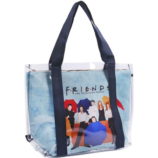 BOLSO ASAS TRANSPARENTE FRIENDS BLUE image 0
