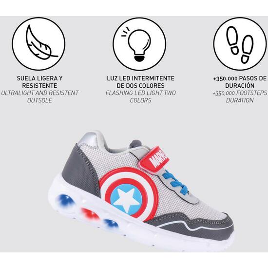 DEPORTIVA SUELA LIGERA EVA CON LUCES AVENGERS GRAY image 3