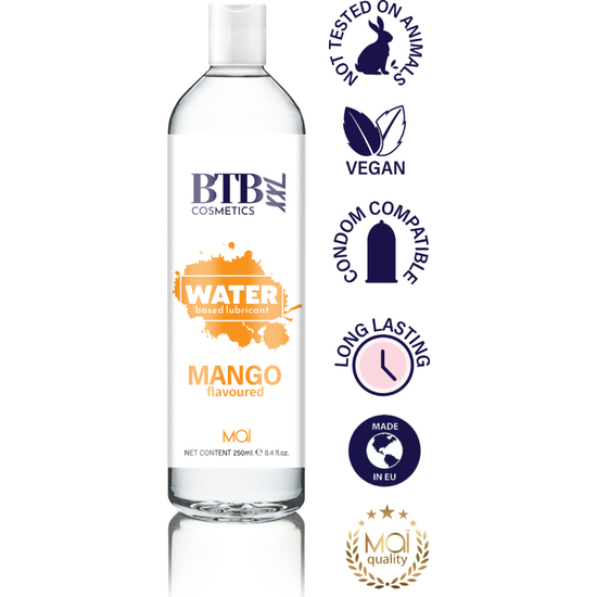 BTB WATER BASED FLAVORED MANGO LUBRICANT 250ML image 2