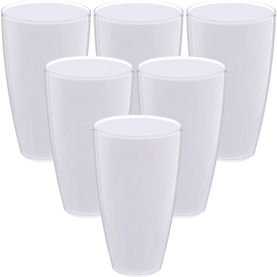 JUEGO DE 6 VASOS BLANCOS WELLHOME. image 0