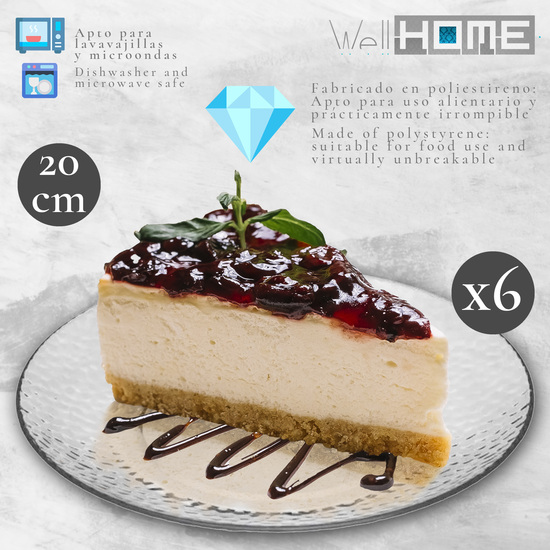 JUEGO DE 6 PLATOS DE POSTRE D. 20CM WELLHOME image 1