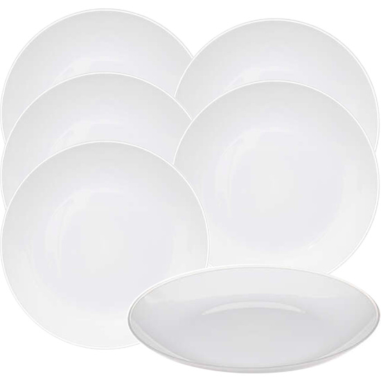 JUEGO DE 6 PLATOS BLANCOS WELLHOME. image 0