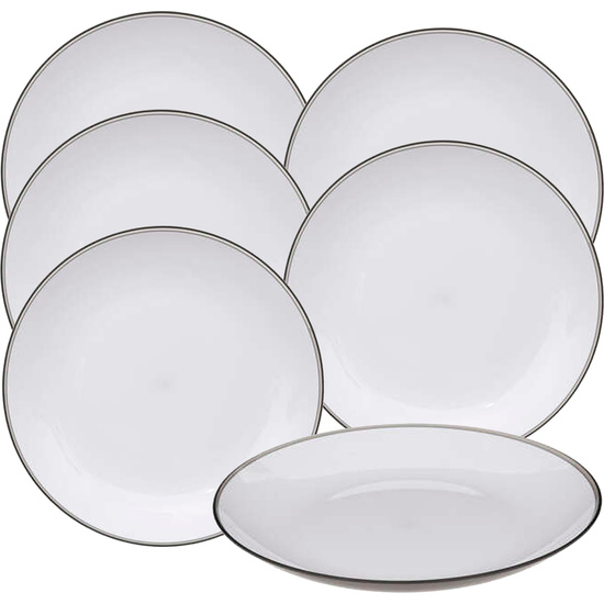 JUEGO DE 6 PLATOS GRIS WELLHOME. image 0