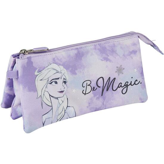 ESTUCHE PORTATODO 3 COMPARTIMENTOS FROZEN II ELSA LILAC image 0