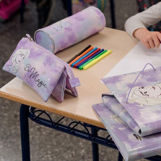 ESTUCHE PORTATODO 3 COMPARTIMENTOS FROZEN II ELSA LILAC image 6