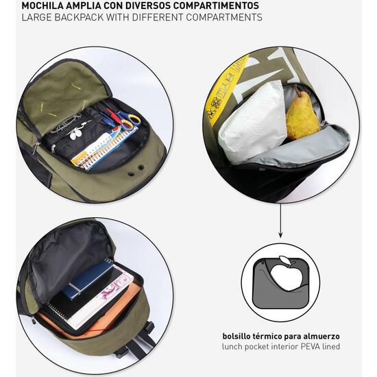 MOCHILA ESCOLAR GRANDE 46 CM MARVEL DARK GREEN image 2