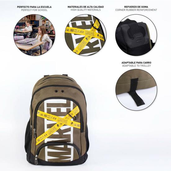 MOCHILA ESCOLAR GRANDE 46 CM MARVEL DARK GREEN image 3