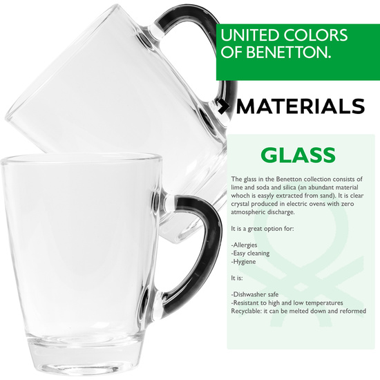 SET DE 8PC TAZAS 0,3L CRISTAL BLACK & WHITE BENETTON image 1