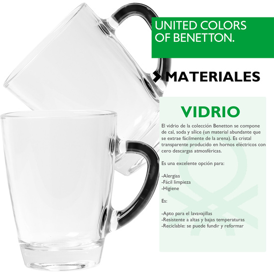 SET DE 8PC TAZAS 0,3L CRISTAL BLACK & WHITE BENETTON image 4