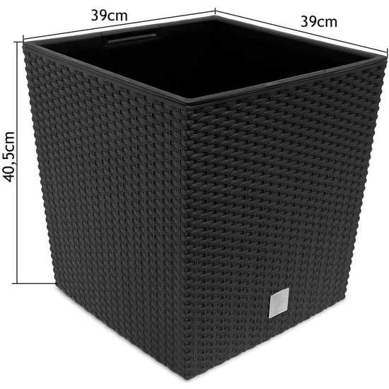 JUEGO MACETA RATO: 26,6 LITROS COLOR ANTRACITA, 64 LITROS COLOR CHOCOLATE, Y JARDINERA RECTANGULAR 17 LITROS COLOR NEGRO image 1