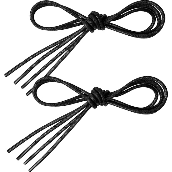 EDEN 2 PARES DE CORDONES ECO COTTON ELEGANTES ENCERADOS NEGRO 1.5MM 70CM image 0