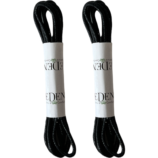 EDEN 2 PARES DE CORDONES ECO COTTON ELEGANTES ENCERADOS NEGRO 1.5MM 70CM image 4