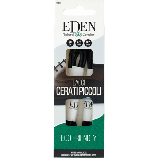 EDEN 2 PARES DE CORDONES ECO COTTON ELEGANTES ENCERADOS NEGRO 1.5MM 70CM image 5