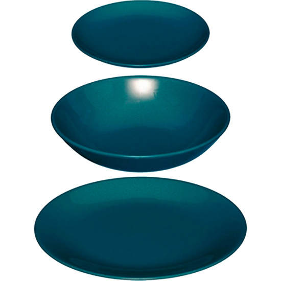 JUEGO DE SERVICIO DE VAJILLA DE 18 PIEZAS COLOR AZUL SECRET DE GOURMET image 0