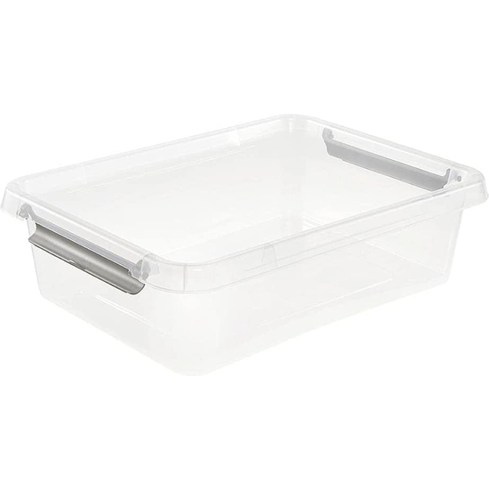 CAJA DE ALMACENAMIENTO / CAJA DE CLIP LARA, 8,5 LITROS, MODULAR APILABLE, TAPA CON CLIP PARA CERRAR, TRANSPARENTE image 1