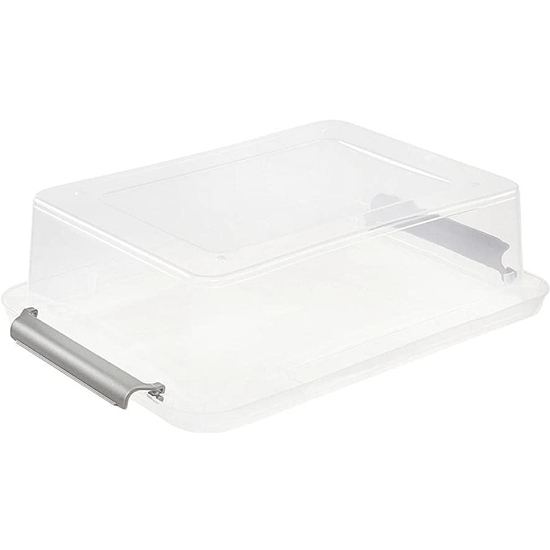 CAJA DE ALMACENAMIENTO / CAJA DE CLIP LARA, 8,5 LITROS, MODULAR APILABLE, TAPA CON CLIP PARA CERRAR, TRANSPARENTE image 2