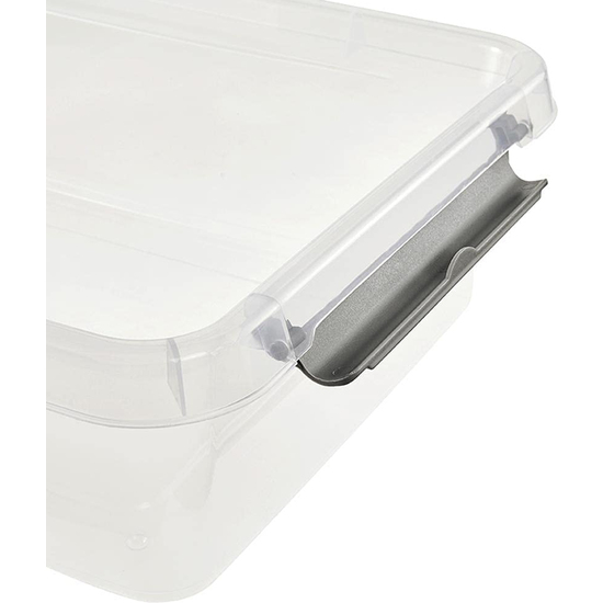 CAJA DE ALMACENAMIENTO / CAJA DE CLIP LARA, 8,5 LITROS, MODULAR APILABLE, TAPA CON CLIP PARA CERRAR, TRANSPARENTE image 4