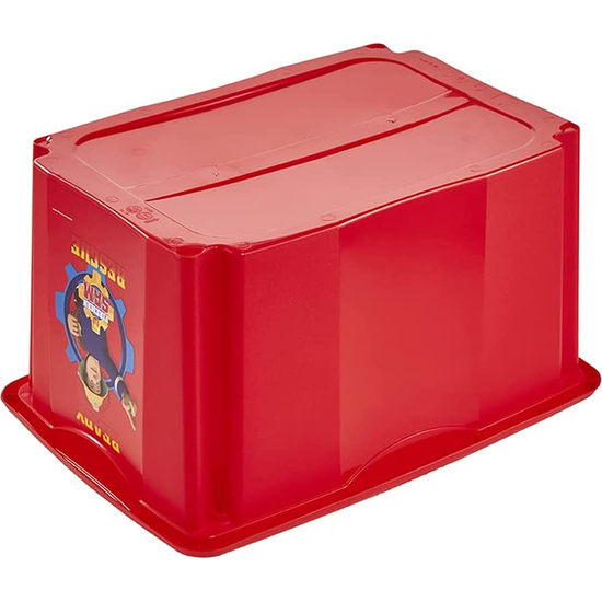 CAJA DE ALMACENAMIENTO CON DECORACIÓN, CON TAPA, 45 LITROS, 55,5X40X30, SAM EL BOMBERO, COLECCIÓN PAULINA image 3