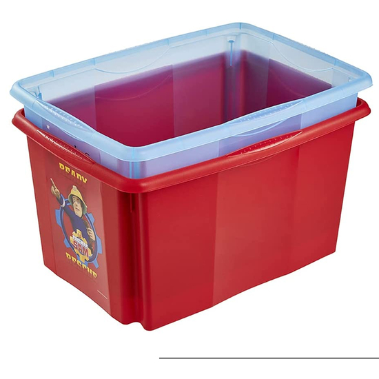 CAJA DE ALMACENAMIENTO CON DECORACIÓN, CON TAPA, 45 LITROS, 55,5X40X30, SAM EL BOMBERO, COLECCIÓN PAULINA image 4