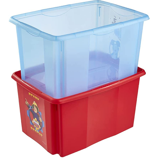 CAJA DE ALMACENAMIENTO CON DECORACIÓN, CON TAPA, 45 LITROS, 55,5X40X30, SAM EL BOMBERO, COLECCIÓN PAULINA image 5