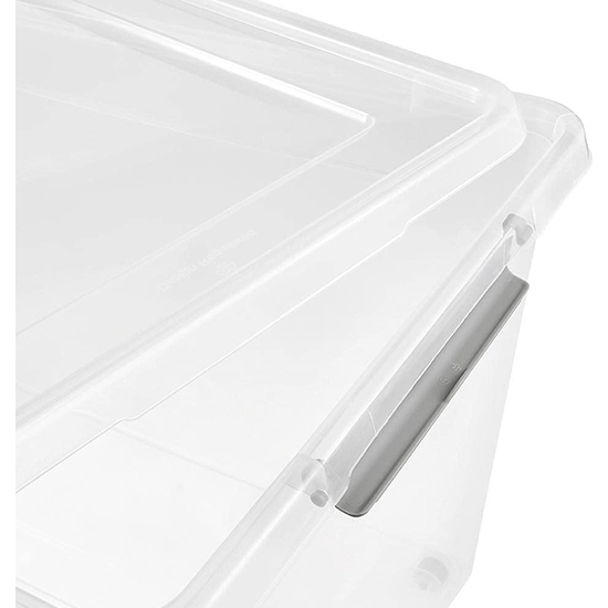 CAJA DE ALMACENAMIENTO CLIPBOX LARS, 60 L, 58 X 39 X 35, CON RUEDAS, TAPA CON CLIP PARA CERRAR, TRANSPARENTE image 4