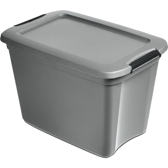 CAJA DE ALMACENAJE COLECCIÓN RONJA CLIPBOX, EXTRA ESTABLE, 55 L, 58 X 39 X 38 CM, GRIS image 0