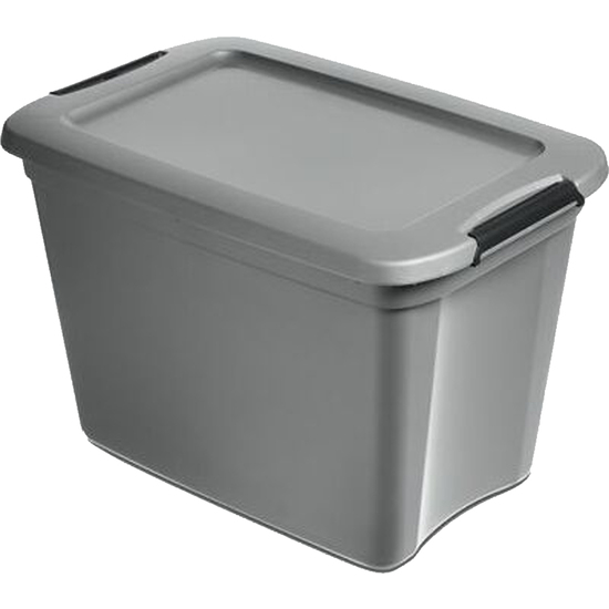 CAJA DE ALMACENAJE COLECCIÓN RONJA CLIPBOX, EXTRA ESTABLE, 115 L, 78 X 53 X 43 CM, GRIS image 0