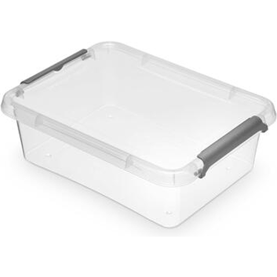 CAJA DE ALMACENAMIENTO/CLIPBOX LARA, 1,15 L, MODULAR APILABLE, TAPA CON CLIP PARA CERRAR, TRANSPARENTE image 0