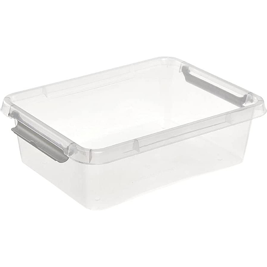 CAJA DE ALMACENAMIENTO/CLIPBOX LARA, 1,15 L, MODULAR APILABLE, TAPA CON CLIP PARA CERRAR, TRANSPARENTE image 1