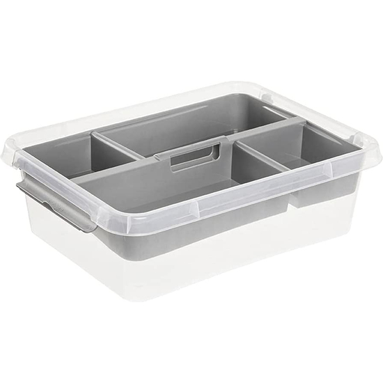 CAJA DE ALMACENAMIENTO/CLIPBOX LARA, 1,15 L, MODULAR APILABLE, TAPA CON CLIP PARA CERRAR, TRANSPARENTE image 4