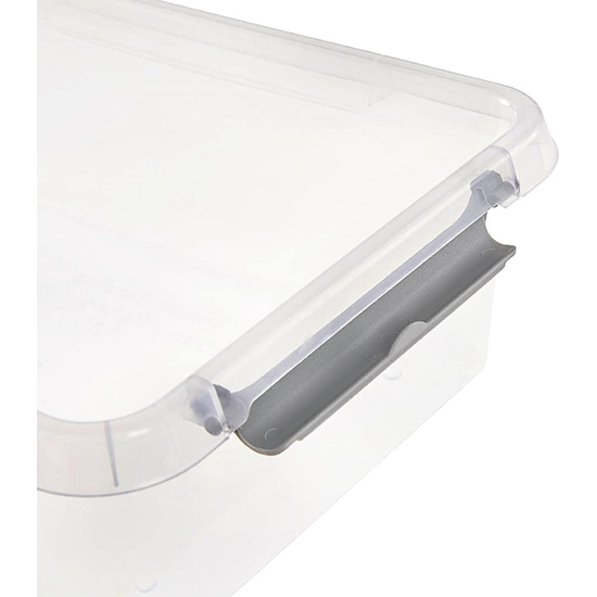 CAJA DE ALMACENAMIENTO/CLIPBOX LARA, 1,15 L, MODULAR APILABLE, TAPA CON CLIP PARA CERRAR, TRANSPARENTE image 5