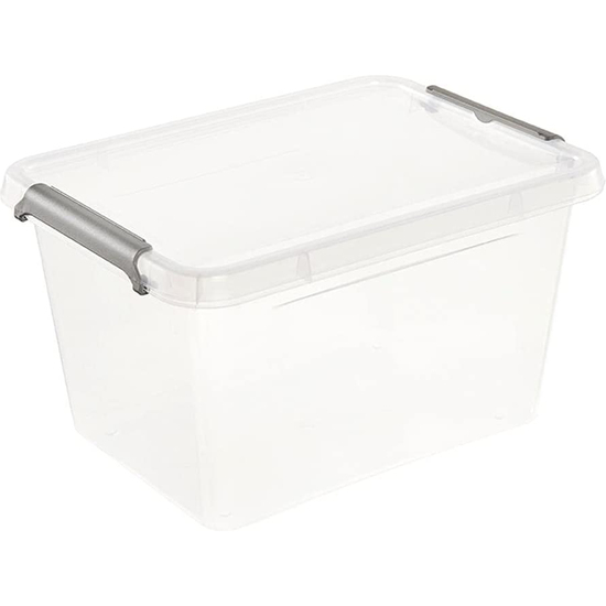 CAJA DE ALMACENAMIENTO/CLIPBOX LARA, 2 LITROS, MODULAR APILABLE, TAPA CON CLIP PARA CERRAR, TRANSPARENTE image 0