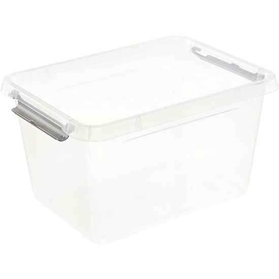 CAJA DE ALMACENAMIENTO/CLIPBOX LARA, 2 LITROS, MODULAR APILABLE, TAPA CON CLIP PARA CERRAR, TRANSPARENTE image 1