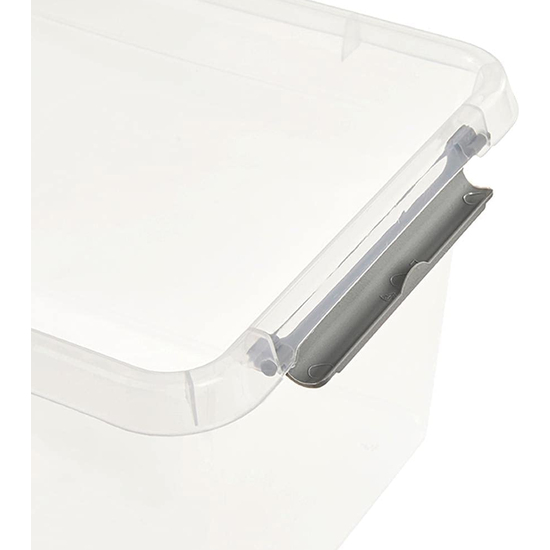 CAJA DE ALMACENAMIENTO/CLIPBOX LARA, 2 LITROS, MODULAR APILABLE, TAPA CON CLIP PARA CERRAR, TRANSPARENTE image 4